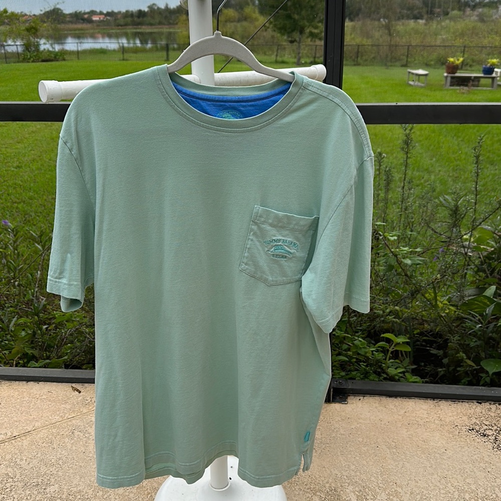 Tommy Bahama Relaxed Fit Bali Skyline Short Sleeve Supima Cotton green Tee nwot